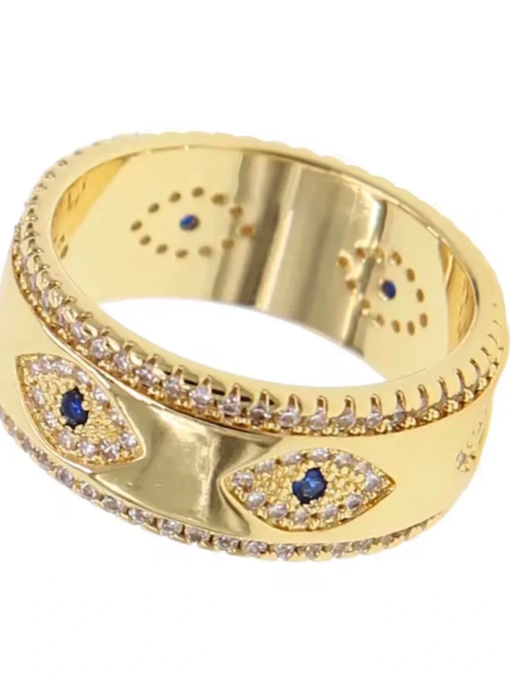 18k Sapphire Evil Eye Band - Picture 4 of 13